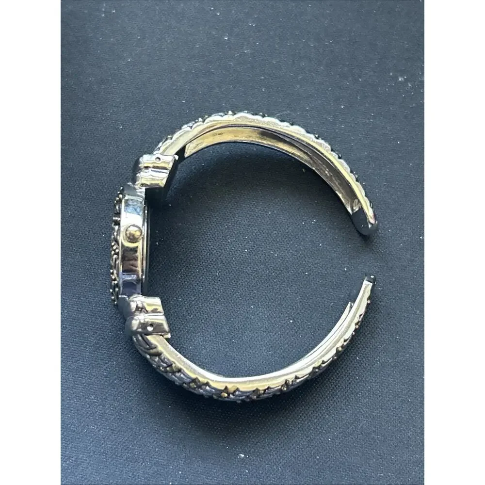 Two Tone Pearl Dial Women’s Cuff Watch